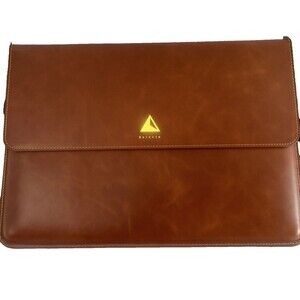 Dulccio Leather Laptop Case Envelope Tan Color Compatible Macbook Air 13" NEW